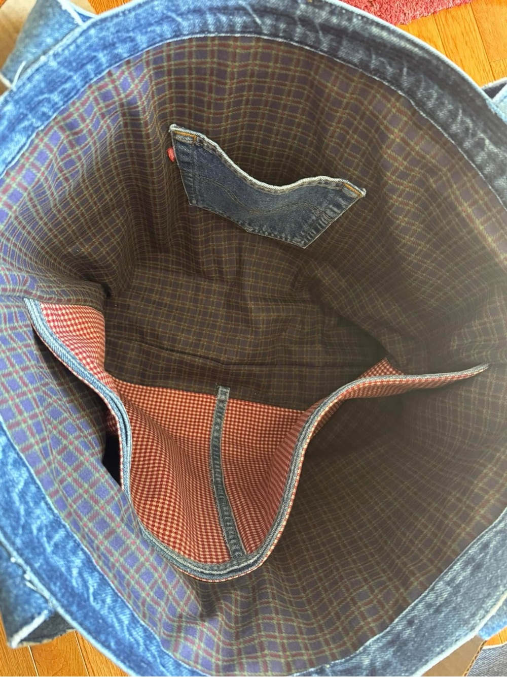 Handcrafted “Rose Garden” Denim Oversized Tote - Picture 12 of 16